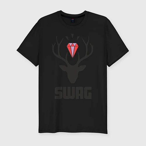 Мужская slim-футболка SWAG Deer / Черный – фото 1
