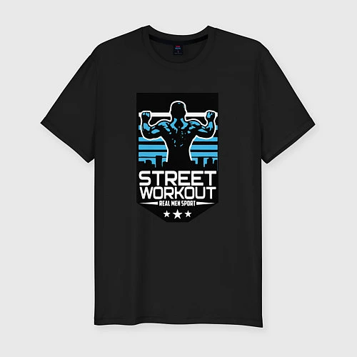 Мужская slim-футболка Street WorkOut: Real sport / Черный – фото 1