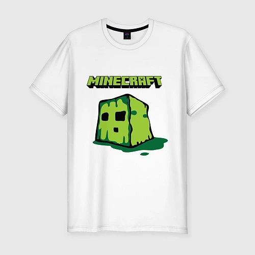 Мужская slim-футболка Minecraft Creeper / Белый – фото 1