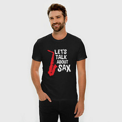 Футболка slim-fit Let's talk about sax, цвет: черный — фото 2