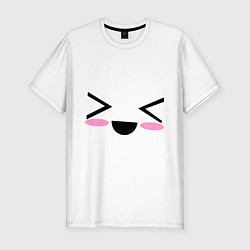 Футболка slim-fit Kawaii Face кавайная рожица, цвет: белый