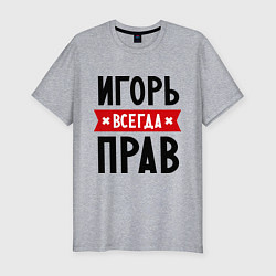 Футболка slim-fit Игорь всегда прав, цвет: меланж