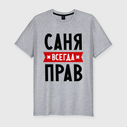 Футболка slim-fit Саня всегда прав, цвет: меланж