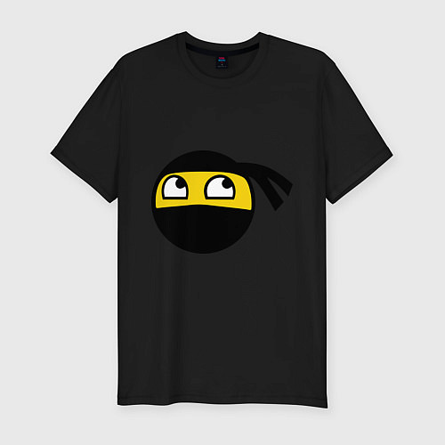 Мужская slim-футболка Awesome ninja смайл / Черный – фото 1