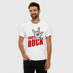 Футболка slim-fit 100% Rock, цвет: белый — фото 2