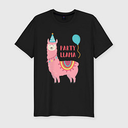 Мужская slim-футболка Party Llama