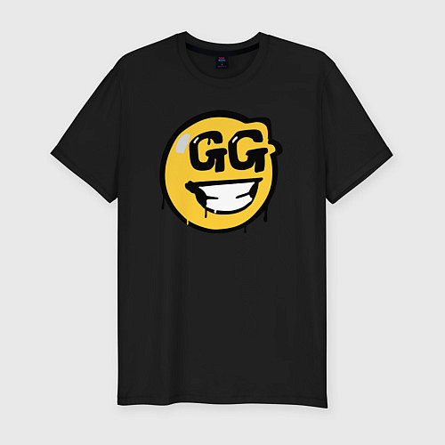 Мужская slim-футболка GG Smile / Черный – фото 1