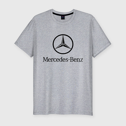 Мужская slim-футболка Logo Mercedes-Benz / Меланж – фото 1