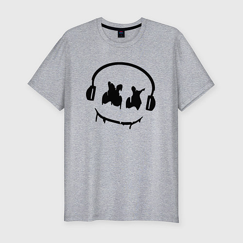 Мужская slim-футболка Marshmello Music / Меланж – фото 1