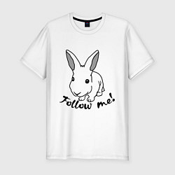 Футболка slim-fit Rabbit: follow me, цвет: белый