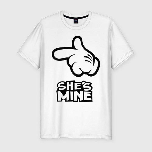 Мужская slim-футболка She's mine hand / Белый – фото 1