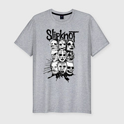 Футболка slim-fit Slipknot Faces, цвет: меланж