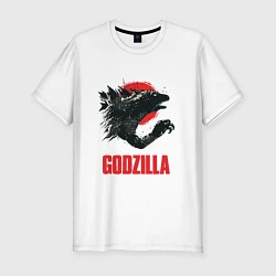 Мужская slim-футболка Godzilla: Red Sun