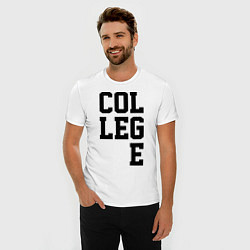 Футболка slim-fit College Lines, цвет: белый — фото 2