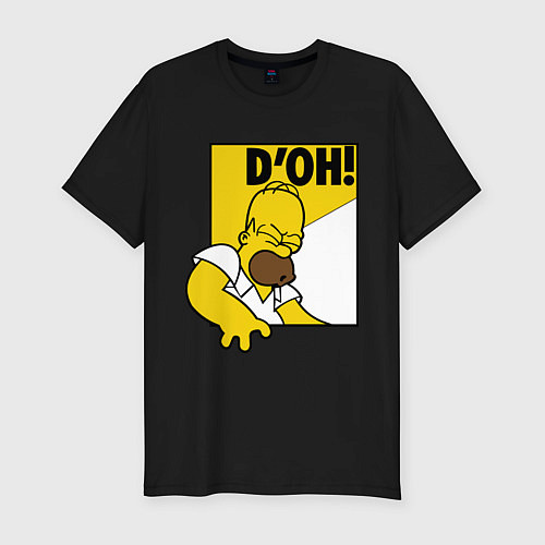 Мужская slim-футболка Homer D'OH! / Черный – фото 1