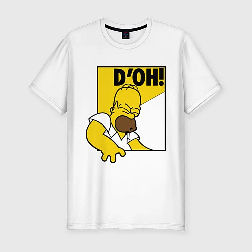 Мужская slim-футболка Homer D'OH! / Белый – фото 1