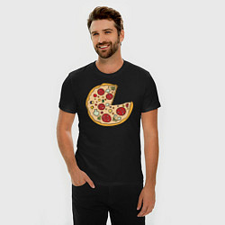 Футболка slim-fit Пицца парная, цвет: черный — фото 2