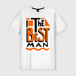 Футболка slim-fit The best man, цвет: белый