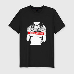 Футболка slim-fit WAIFU MATERIAL, цвет: черный