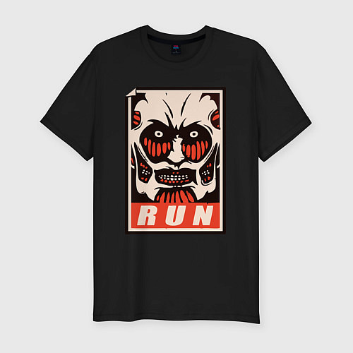 Мужская slim-футболка Colossal Run / Черный – фото 1