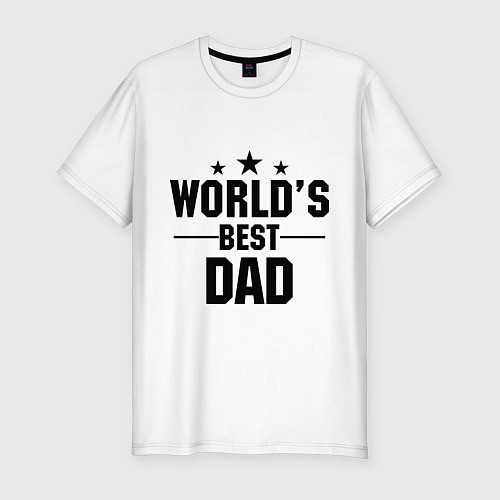 Мужская slim-футболка Worlds best DADDY / Белый – фото 1