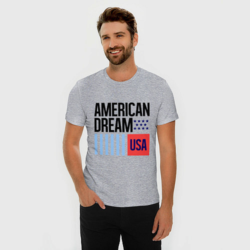Мужская slim-футболка American Dream / Меланж – фото 3