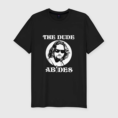 Мужская slim-футболка The Dude Abides / Черный – фото 1