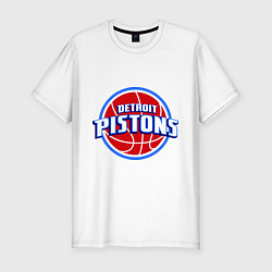 Футболка slim-fit Detroit Pistons - logo, цвет: белый