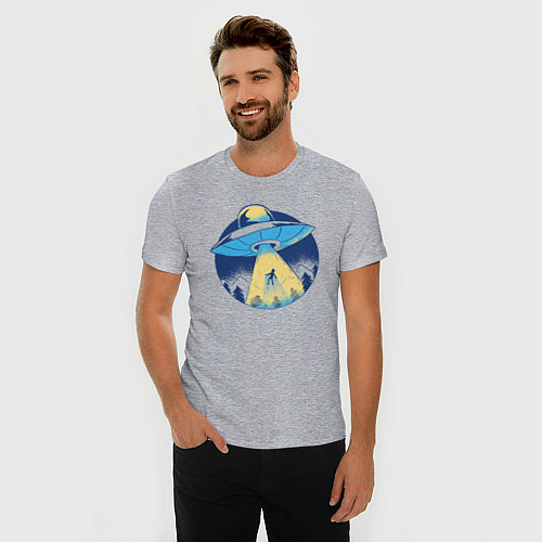 Мужская slim-футболка Пришельцы / Меланж – фото 3
