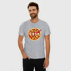Футболка slim-fit NASA: Pizza, цвет: меланж — фото 2