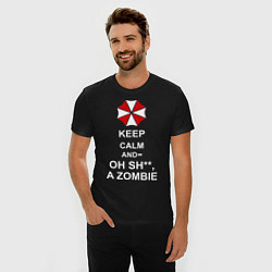 Футболка slim-fit Keep Calm & Oh Sh**, A Zombie, цвет: черный — фото 2