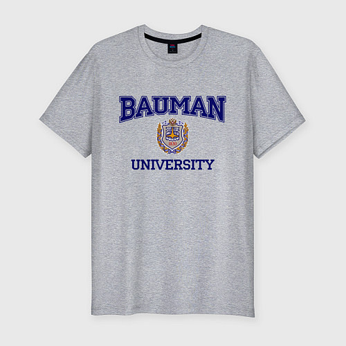 Мужская slim-футболка BAUMAN University / Меланж – фото 1