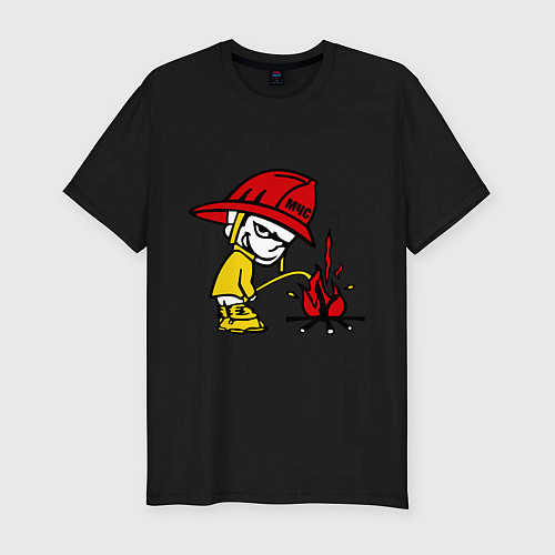 Мужская slim-футболка Ручной пожарник / Черный – фото 1