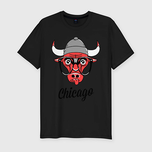 Мужская slim-футболка Chicago SWAG / Черный – фото 1