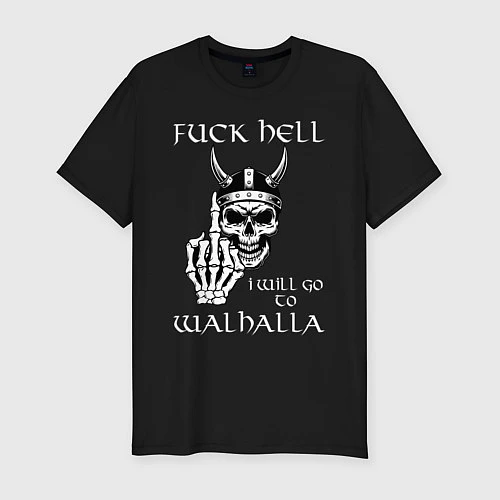 Мужская slim-футболка Go to walhalla / Черный – фото 1