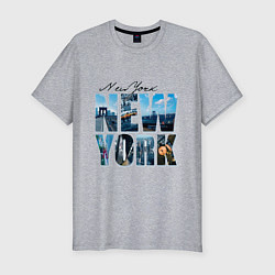 Футболка slim-fit White New York, цвет: меланж