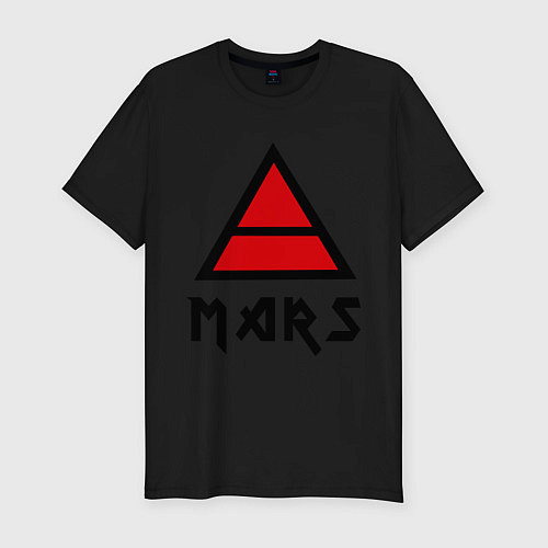 Мужская slim-футболка 30 seconds to mars: triada / Черный – фото 1