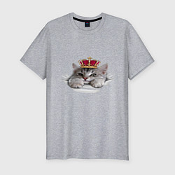 Футболка slim-fit Pretty kitten, цвет: меланж