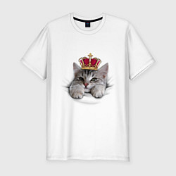 Футболка slim-fit Pretty kitten, цвет: белый