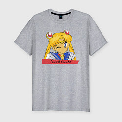 Мужская slim-футболка Sailor Moon Good Luck