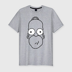 Футболка slim-fit Homer Face, цвет: меланж