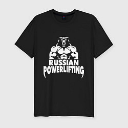 Футболка slim-fit Russian powerlifting, цвет: черный