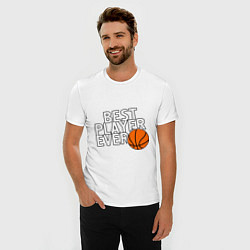 Футболка slim-fit Best player ever.(Лучший игрок всех времен), цвет: белый — фото 2