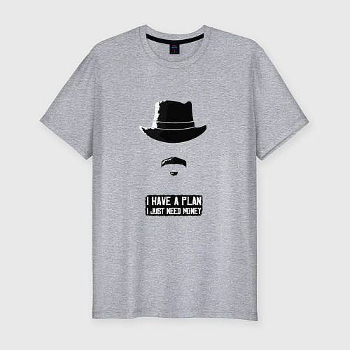 Мужская slim-футболка I have a plan / Меланж – фото 1