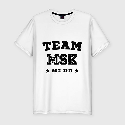 Мужская slim-футболка Team MSK est. 1147 / Белый – фото 1