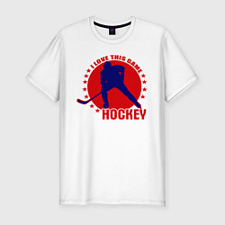 Футболка slim-fit I love this Hockey, цвет: белый