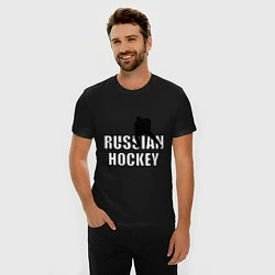 Футболка slim-fit Russian hockey, цвет: черный — фото 2