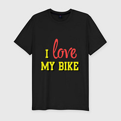 Футболка slim-fit I love my bike, цвет: черный