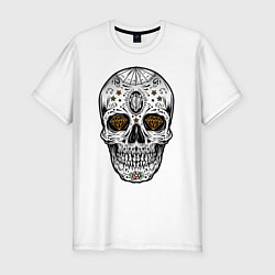 Футболка slim-fit Golden Skull, цвет: белый