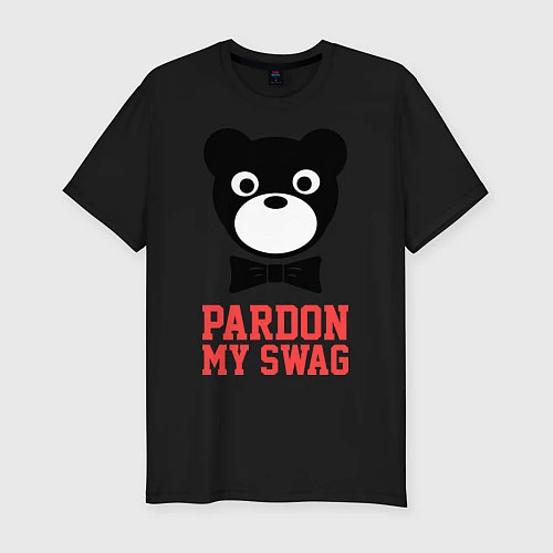 Мужская slim-футболка Pardon my SWAG / Черный – фото 1